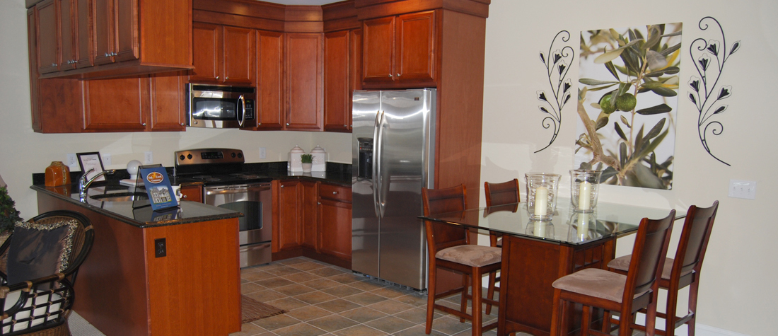 PAST PROJECTS: Kitchen inside of an apartment at Oak Creek Commons